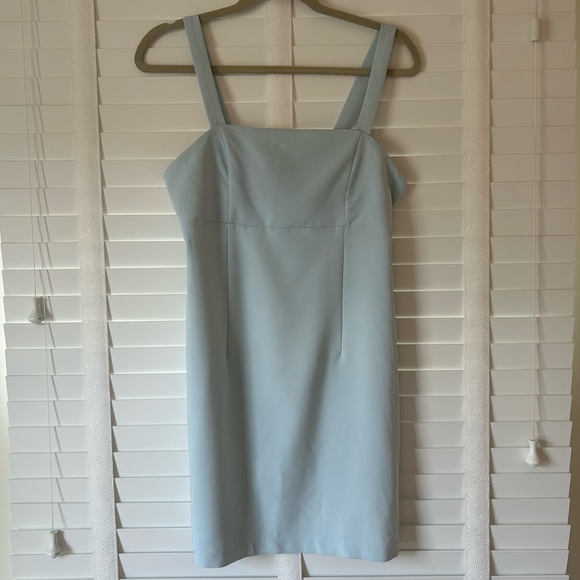 Forever 21 Dress Mini Pale Blue Square Neck Keyhole Back Medium - Picture 1 of 8